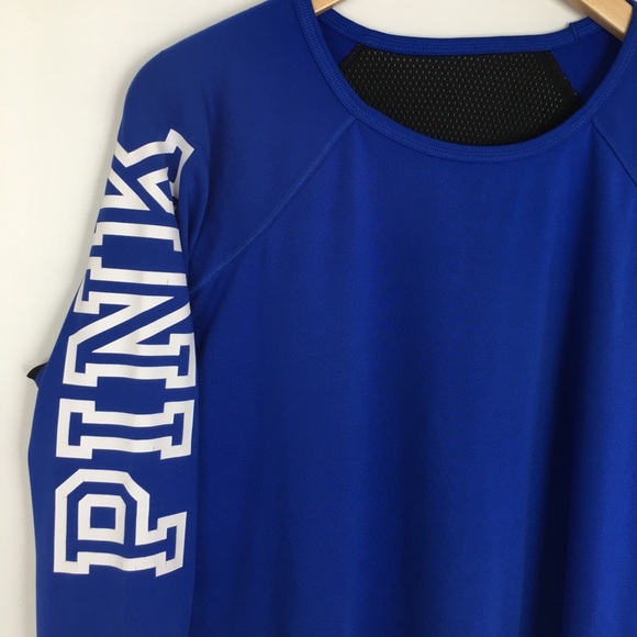 PINK Victoria’s Secret Athletic Pullover Top Blue Oversized Women’s Size Small - Picture 8 of 13